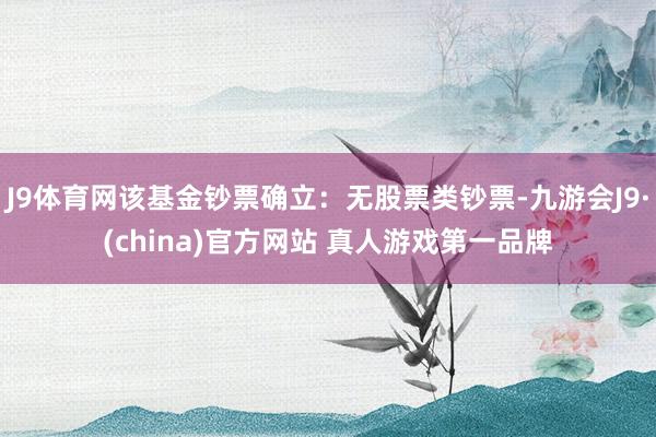 J9体育网该基金钞票确立：无股票类钞票-九游会J9·(china)官方网站 真人游戏第一品牌