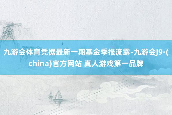 九游会体育凭据最新一期基金季报流露-九游会J9·(china)官方网站 真人游戏第一品牌