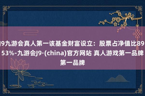 J9九游会真人第一该基金财富设立：股票占净值比89.53%-九游会J9·(china)官方网站 真人游戏第一品牌