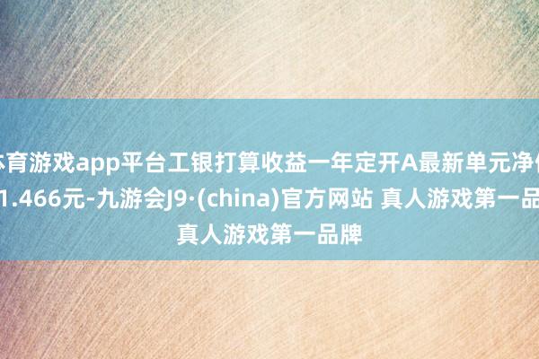 体育游戏app平台工银打算收益一年定开A最新单元净值为1.466元-九游会J9·(china)官方网站 真人游戏第一品牌