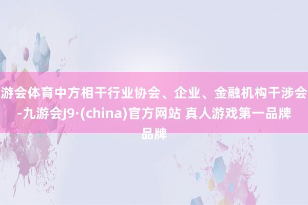 九游会体育中方相干行业协会、企业、金融机构干涉会议-九游会J9·(china)官方网站 真人游戏第一品牌