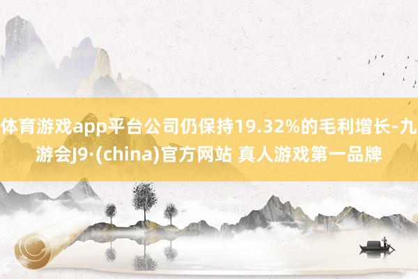 体育游戏app平台公司仍保持19.32%的毛利增长-九游会J9·(china)官方网站 真人游戏第一品牌